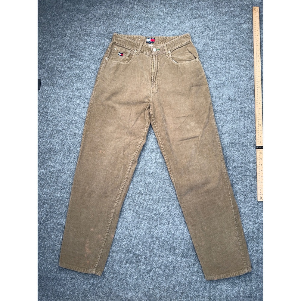 Vintage Tommy Jeans Corduroy Pants Mens 32x32 Tan Brown Straight Leg 90s Cotton